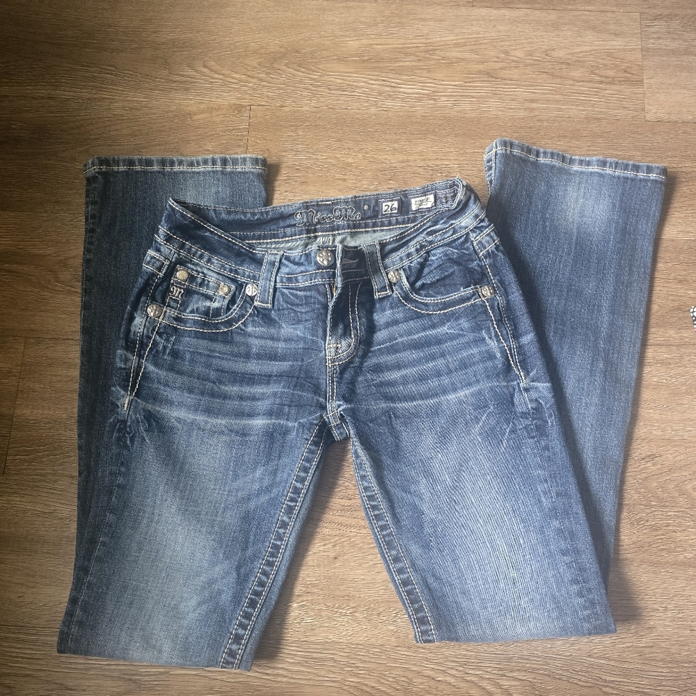Miss Me Distressed Medium Blue Bootcut Jeans